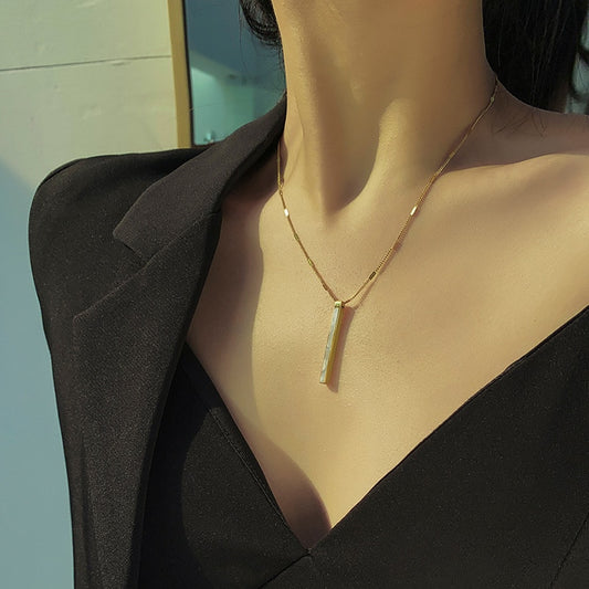 Long Pendant Necklace Simple Fashion Gold Color Clavicle